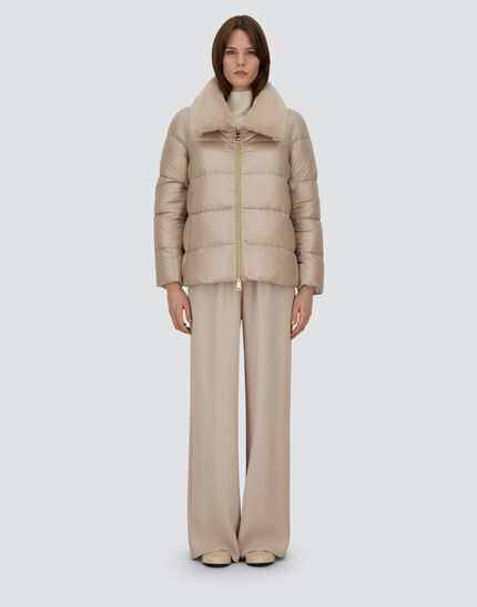 JACKET IN NYLON ULTRALIGHT AND LADY ALTERNATIVE FUR Chantilly 4 JACKET IN NYLON ULTRALIGHT AND LADY ALTERNATIVE FUR Chantilly