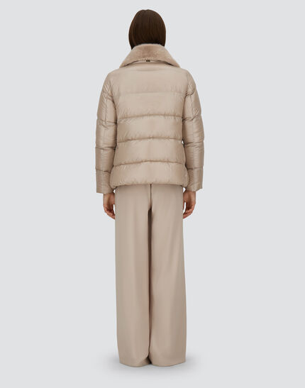 JACKET IN NYLON ULTRALIGHT AND LADY ALTERNATIVE FUR Chantilly 5 JACKET IN NYLON ULTRALIGHT AND LADY ALTERNATIVE FUR Chantilly