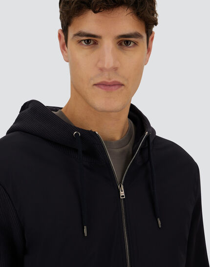 RESORT JACKET IN KNIT EFFECT INTERLOCK AND TRAVEL NYLON PONENTE Navy Blue 3 RESORT JACKET IN KNIT EFFECT INTERLOCK AND TRAVEL NYLON PONENTE Navy Blue