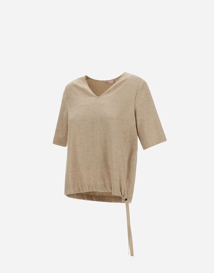 RESORT T-SHIRT IN MELANGE FLANNEL Chantilly