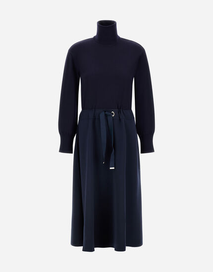 DRESS IN LIGHT WOOL G.14 Navy Blue