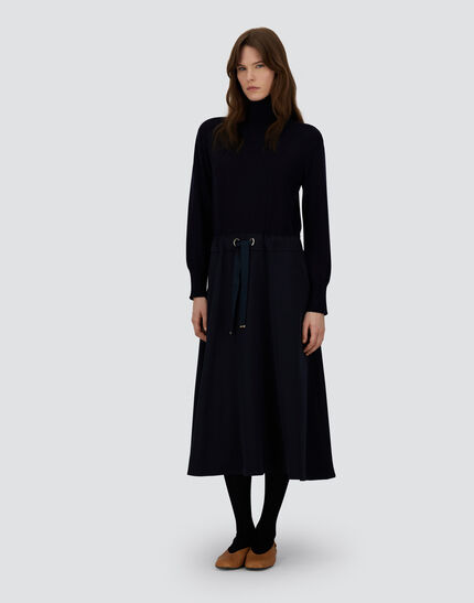 DRESS IN LIGHT WOOL G.14 Navy Blue