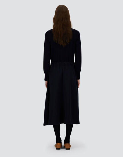 DRESS IN LIGHT WOOL G.14 Navy Blue 5 DRESS IN LIGHT WOOL G.14 Navy Blue