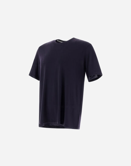 RESORT T-SHIRT IN SOFT WOOL JERSEY Navy Blue 1 RESORT T-SHIRT IN SOFT WOOL JERSEY Navy Blue