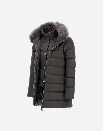 A-SHAPE JACKET IN SATIN Grey
