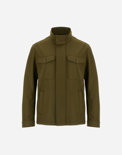 FIELD JACKET IN PURE WOOL CLOTH Military
