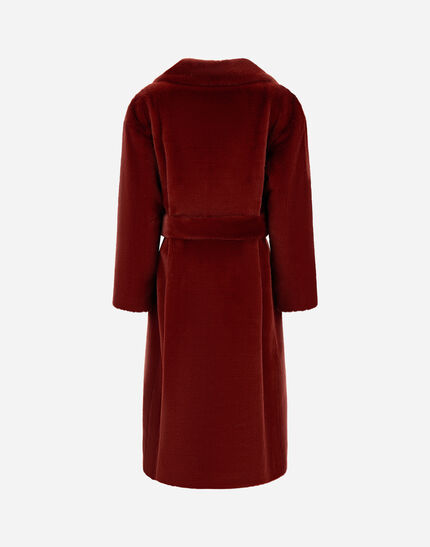 COAT IN SOFT ALTERNATIVE FUR Bordeaux