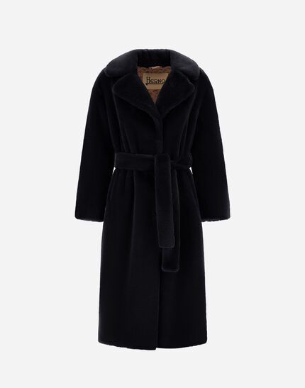 COAT IN SOFT ALTERNATIVE FUR Black