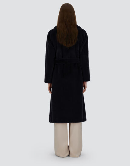 COAT IN SOFT ALTERNATIVE FUR Black