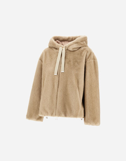 BOMBER JACKET IN MELANGE ALTERNATIVE MINK FUR Chantilly