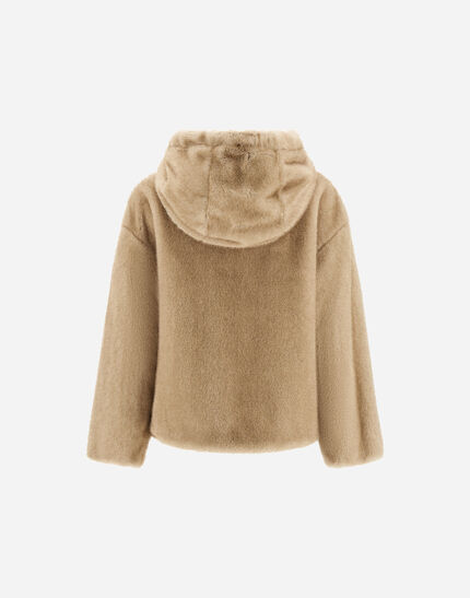 BOMBER JACKET IN MELANGE ALTERNATIVE MINK FUR Chantilly
