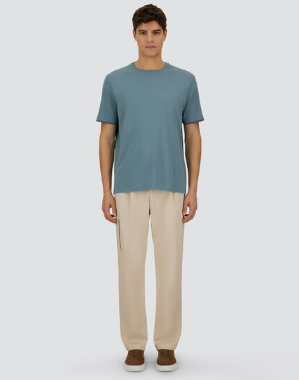 RESORT T-SHIRT IN BASIC COTTON & LIGHT STRETCH NYLON Midnight Teal
