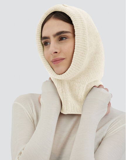 BALACLAVA IN PLAIN ALPACA WOOL Cream