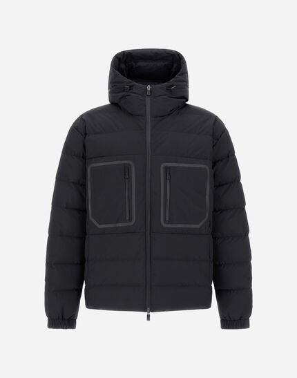 HOODED JACKET IN 2-LAYER WINDSTOPPER Black