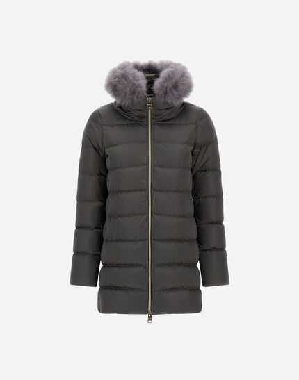 A-SHAPE JACKET IN SATIN Black