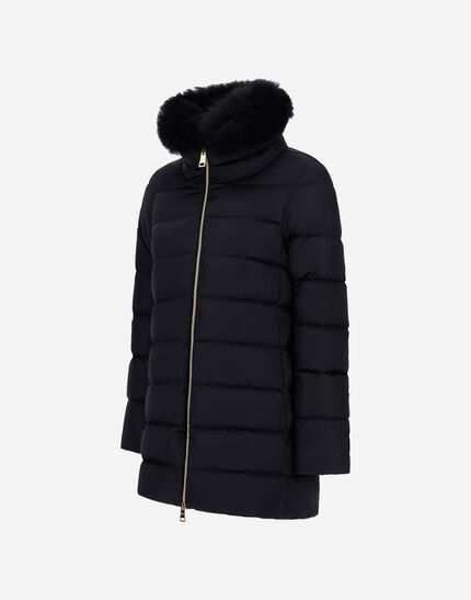 A-SHAPE JACKET IN SATIN Black