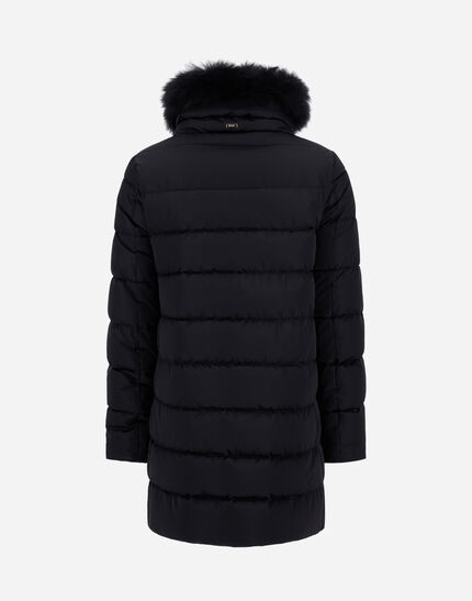 A-SHAPE JACKET IN SATIN Black