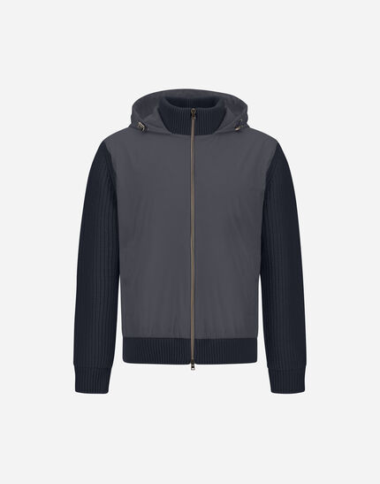 RESORT IN CARDIGAN IN COB CARDED G.5 WOOL AND TRAVEL NYLON PONENTE Navy Blue