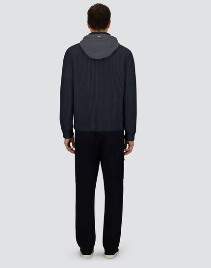 RESORT IN CARDIGAN IN COB CARDED G.5 WOOL AND TRAVEL NYLON PONENTE Navy Blue