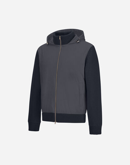 RESORT IN CARDIGAN IN COB CARDED G.5 WOOL AND TRAVEL NYLON PONENTE Navy Blue