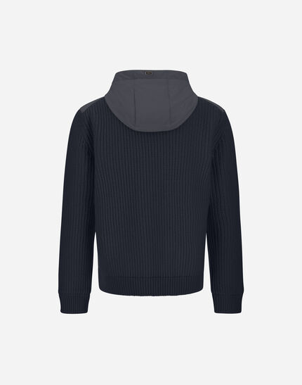 RESORT IN CARDIGAN IN COB CARDED G.5 WOOL AND TRAVEL NYLON PONENTE Navy Blue