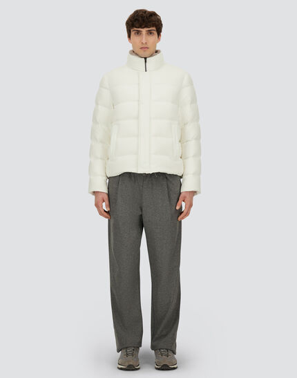 BOMBER JACKET IN ARENDELLE AND FAUX FUR White