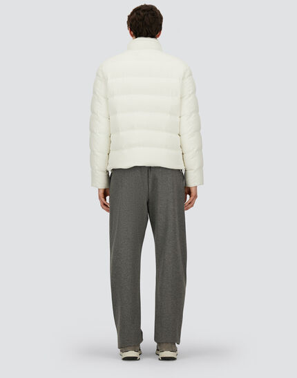 BOMBER JACKET IN ARENDELLE AND FAUX FUR White