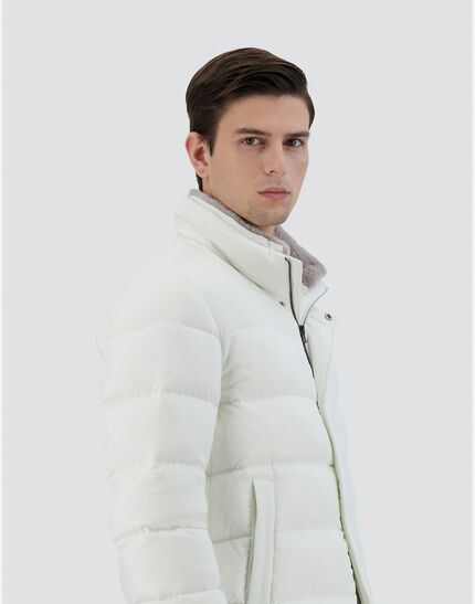 BOMBER JACKET IN ARENDELLE AND FAUX FUR White