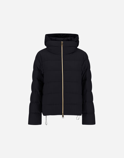 CAPE IN CASHMERE, SILK AND SATIN Black