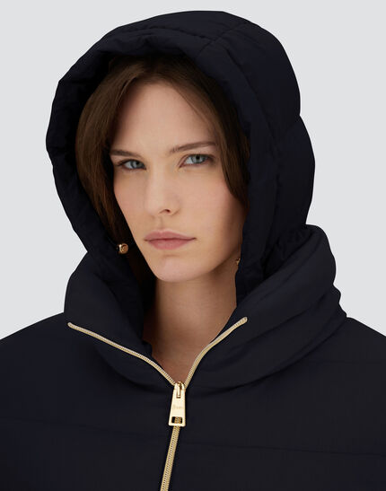 CAPE IN CASHMERE, SILK AND SATIN Black 3 CAPE IN CASHMERE, SILK AND SATIN Black