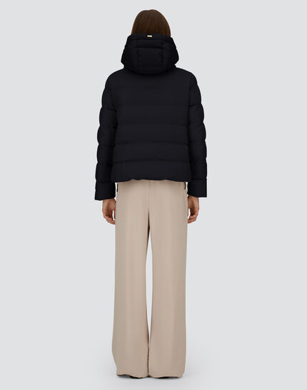 CAPE IN CASHMERE, SILK AND SATIN Black 5 CAPE IN CASHMERE, SILK AND SATIN Black