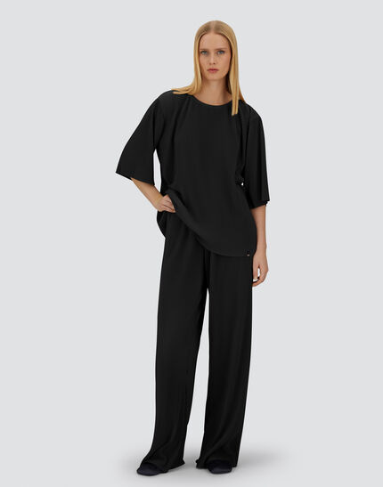 RESORT T-SHIRT IN PLEATED JERSEY Black