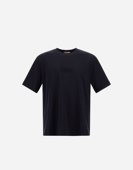 RESORT T-SHIRT IN PURE COTTON JERSEY Navy Blue