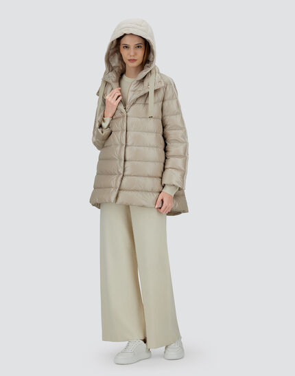 A-SHAPE JACKET IN NYLON ULTRALIGHT, CASHMERE AND SILK Chantilly