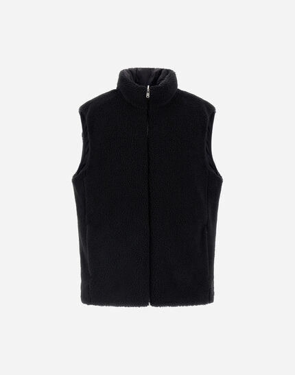 VEST IN TEDDY FABRIC Black