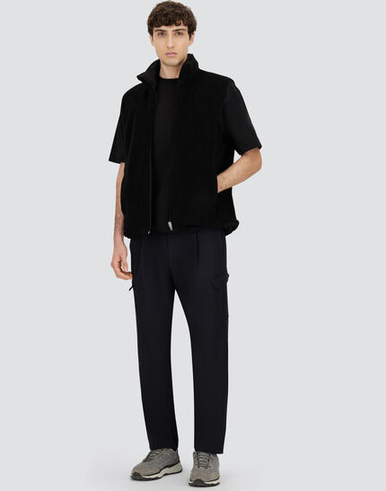 VEST IN TEDDY FABRIC Black