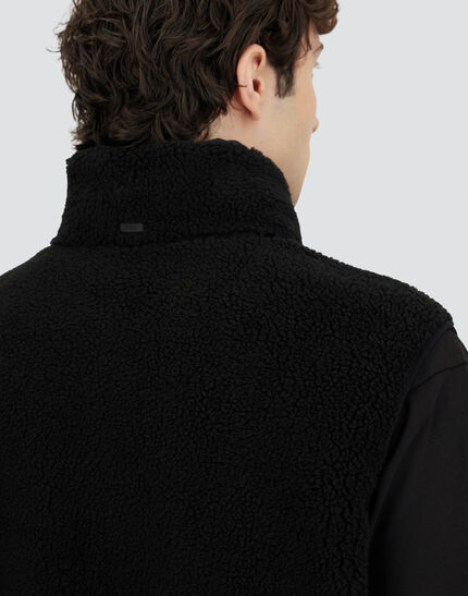 VEST IN TEDDY FABRIC Black