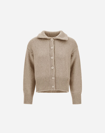 CARDIGAN IN BLOWN ALPACA WOOL Chantilly