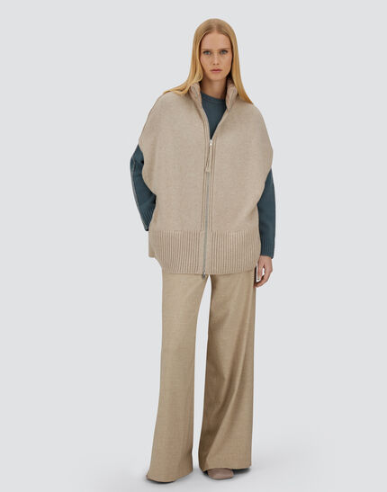 RESORT PONCHO IN KNIT & NYLON ULTRALIGHT Chantilly