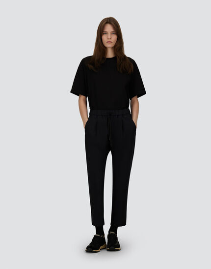 LIGHT COMFORT STRETCH WOVEN TROUSERS Black
