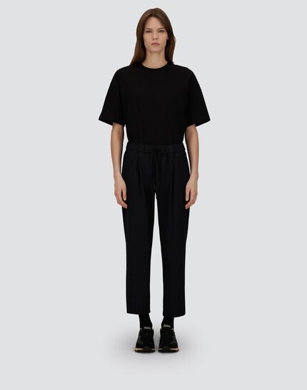 LIGHT COMFORT STRETCH WOVEN TROUSERS Black