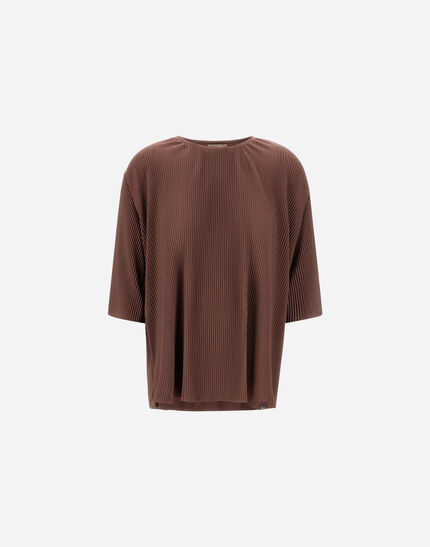 RESORT T-SHIRT IN PLEATED JERSEY Dark Chocolate