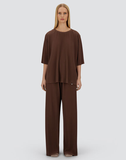 RESORT T-SHIRT IN PLEATED JERSEY Dark Chocolate 4 RESORT T-SHIRT IN PLEATED JERSEY Dark Chocolate