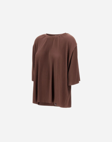 RESORT T-SHIRT IN PLEATED JERSEY Dark Chocolate 6 RESORT T-SHIRT IN PLEATED JERSEY Dark Chocolate