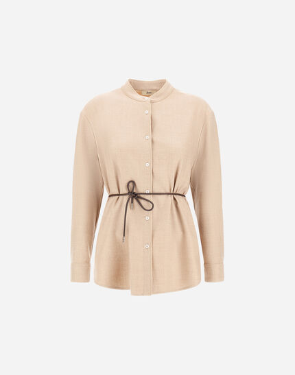 SHIRT IN BI-STRETCH LUREX WOOL Chantilly