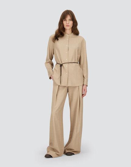 SHIRT IN BI-STRETCH LUREX WOOL Chantilly
