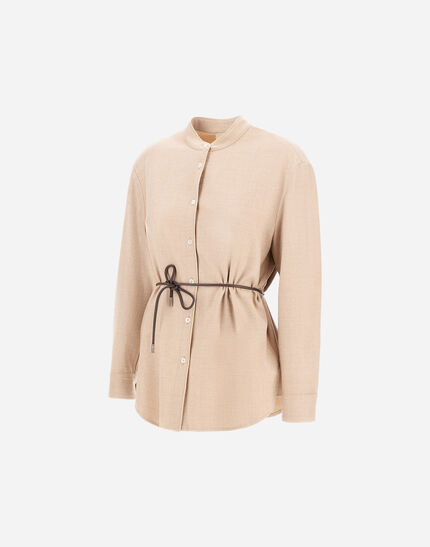 SHIRT IN BI-STRETCH LUREX WOOL Chantilly 6 SHIRT IN BI-STRETCH LUREX WOOL Chantilly