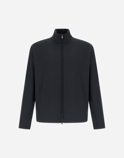 BOMBER JACKET IN LIGHT WOOL Navy Blue