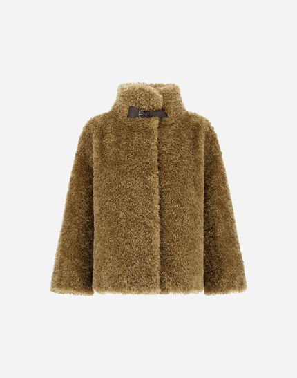 CAPE IN CURLY ALTERNATIVE FUR Sand
