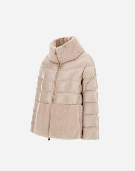 CAPE IN NYLON ULTRALIGHT AND LADY ALTERNATIVE FUR Chantilly